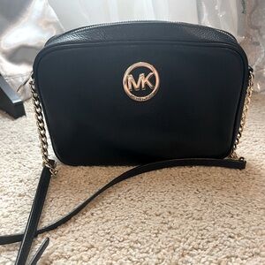 Michael Kors Black Leather Crossbody Bag